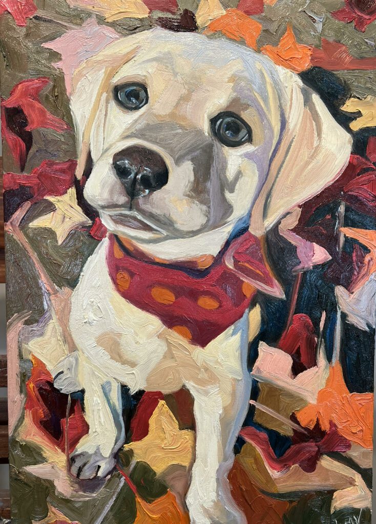 Hand Painted Lab Puppy Portrait