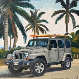 Gray Jeep With Surfboards
